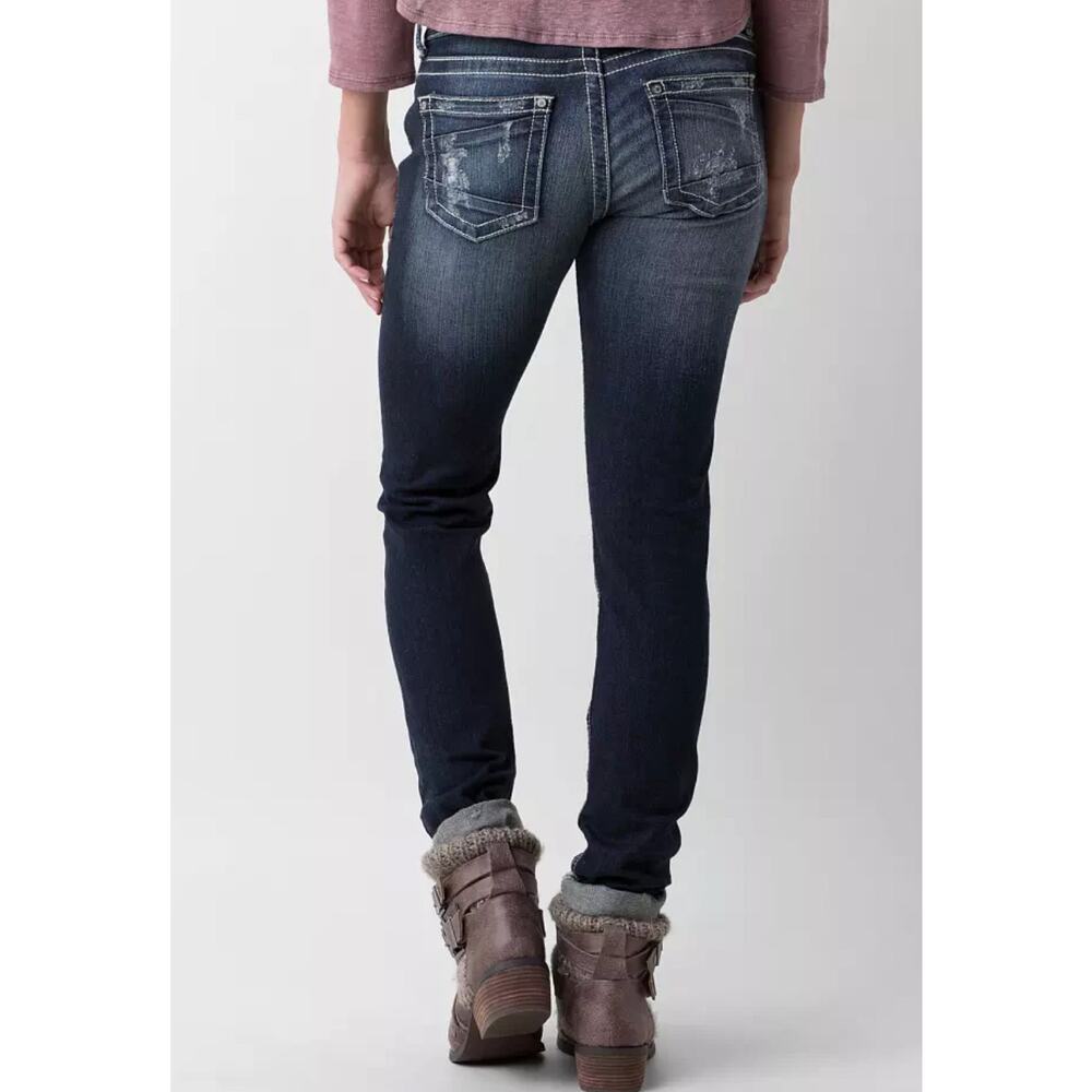 Buckle BKE Sabrina Distressed Stretch Medium Wash Jeans Size 28R   Style# ABK253 - Picture 6 of 15